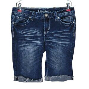 Ariya Jeans Cut Off Shorts Denim Raw Hem Cuffed Whiskering Sanding Size 11/12